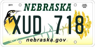 NE license plate XUD718