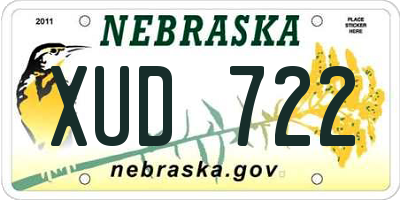 NE license plate XUD722