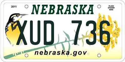NE license plate XUD736