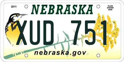 NE license plate XUD751