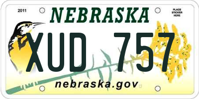 NE license plate XUD757