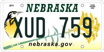 NE license plate XUD759
