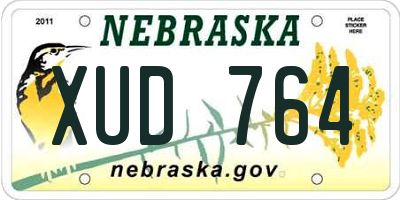 NE license plate XUD764