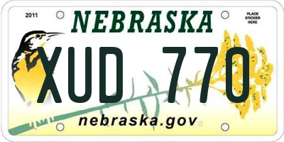 NE license plate XUD770