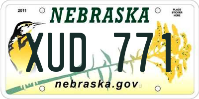 NE license plate XUD771