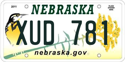 NE license plate XUD781