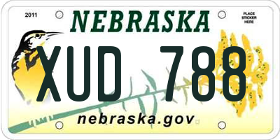 NE license plate XUD788