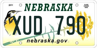 NE license plate XUD790