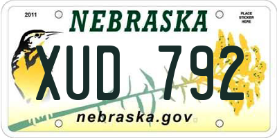 NE license plate XUD792