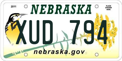 NE license plate XUD794