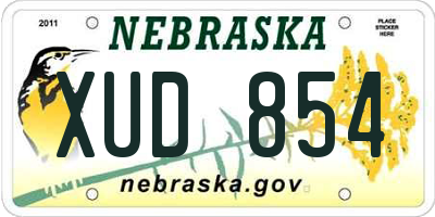 NE license plate XUD854