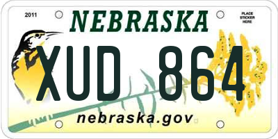 NE license plate XUD864