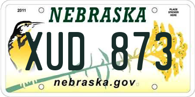 NE license plate XUD873