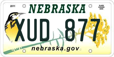 NE license plate XUD877