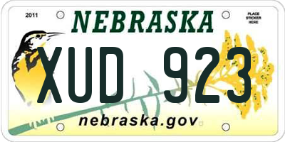 NE license plate XUD923