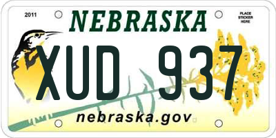 NE license plate XUD937