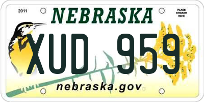 NE license plate XUD959