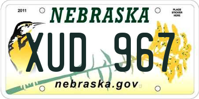 NE license plate XUD967
