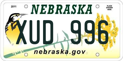 NE license plate XUD996