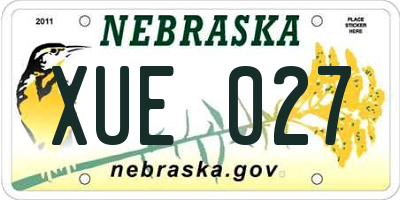 NE license plate XUE027