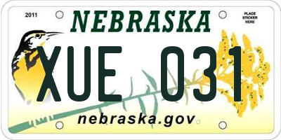 NE license plate XUE031