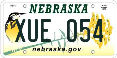 NE license plate XUE054
