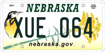 NE license plate XUE064