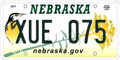 NE license plate XUE075