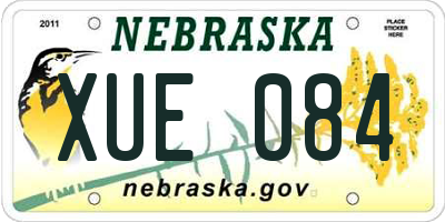 NE license plate XUE084