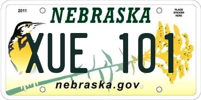 NE license plate XUE101