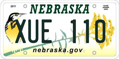 NE license plate XUE110