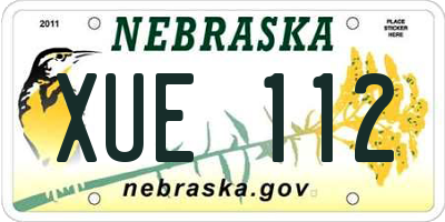 NE license plate XUE112