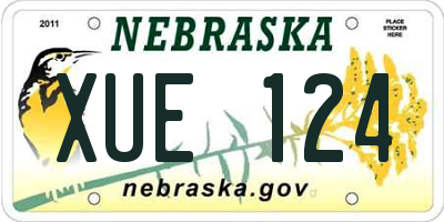 NE license plate XUE124