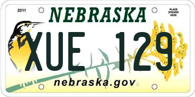 NE license plate XUE129