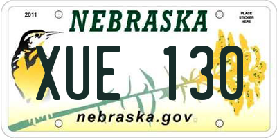 NE license plate XUE130