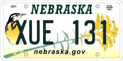 NE license plate XUE131