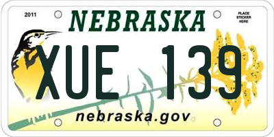 NE license plate XUE139
