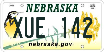 NE license plate XUE142