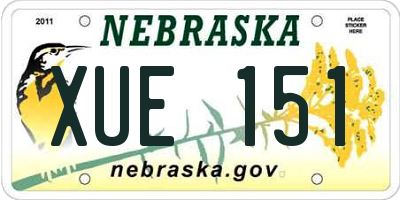 NE license plate XUE151