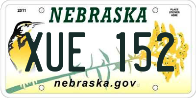 NE license plate XUE152