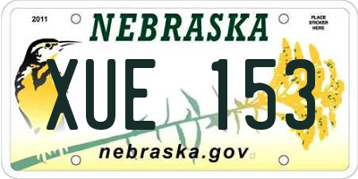 NE license plate XUE153