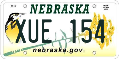 NE license plate XUE154