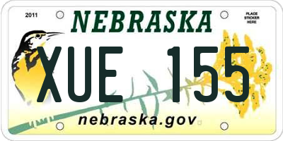 NE license plate XUE155