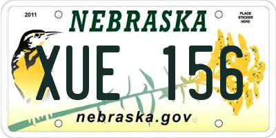 NE license plate XUE156