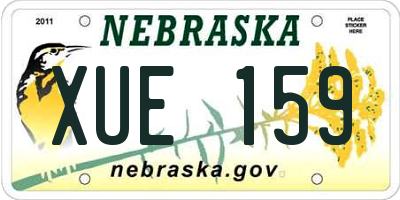 NE license plate XUE159