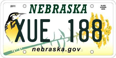 NE license plate XUE188