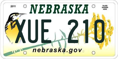 NE license plate XUE210