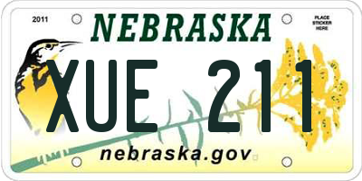 NE license plate XUE211