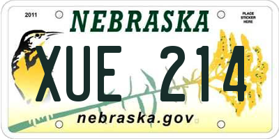 NE license plate XUE214