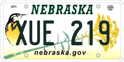 NE license plate XUE219